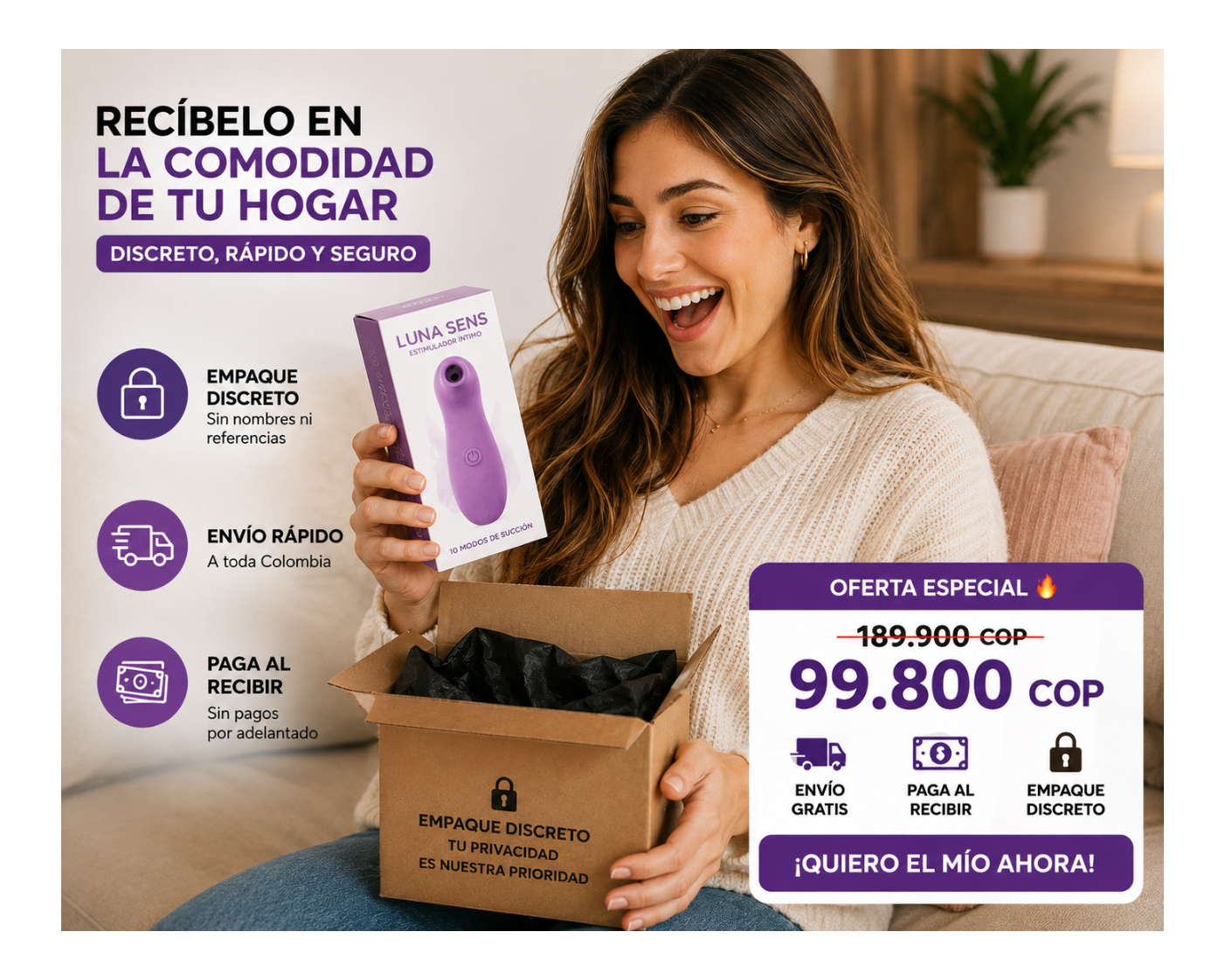 LUNA SENS® – Estimulador Íntimo con 10 Modos de Succión