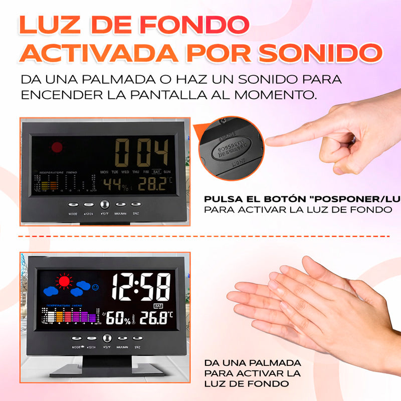 ⏰ Reloj Digital Meteorologico 4 en 1: Hora, Clima, Humedad y Despertador