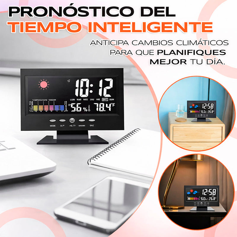 ⏰ Reloj Digital Meteorologico 4 en 1: Hora, Clima, Humedad y Despertador