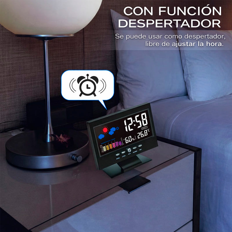 ⏰ Reloj Digital Meteorologico 4 en 1: Hora, Clima, Humedad y Despertador