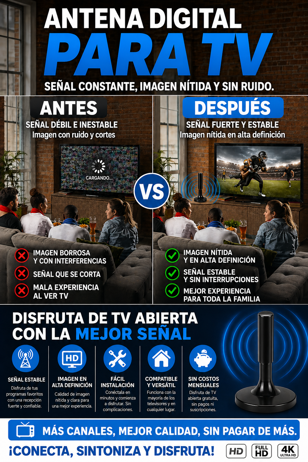 ¡Nuevo! SignalPro 4K HD™ Señal Libre y Gratis