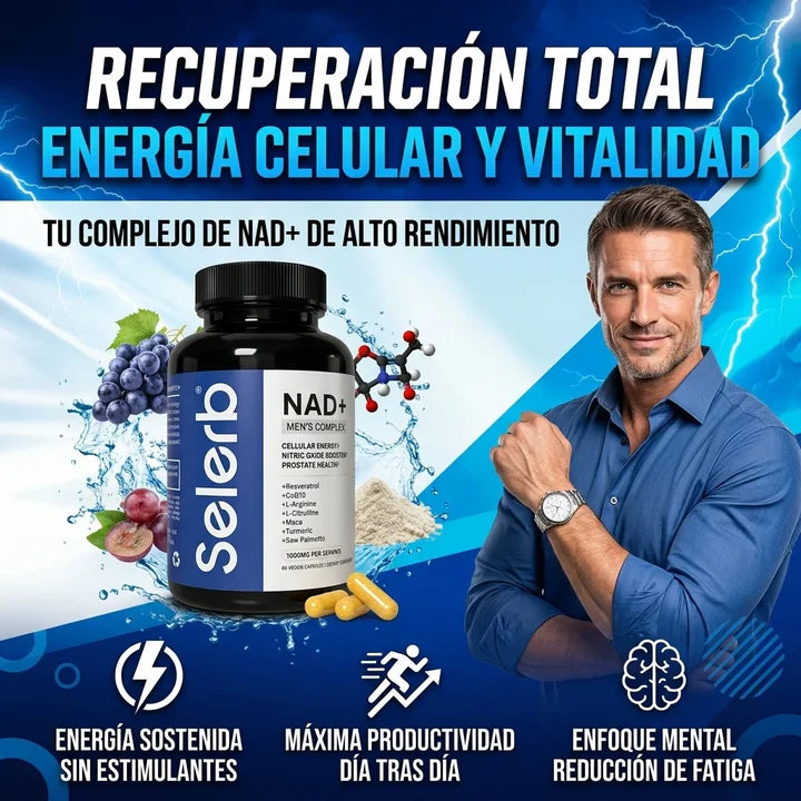 Selerb NAD+ MAX FORCE® Más Energía. Más Fuerza. Más Confianza.
